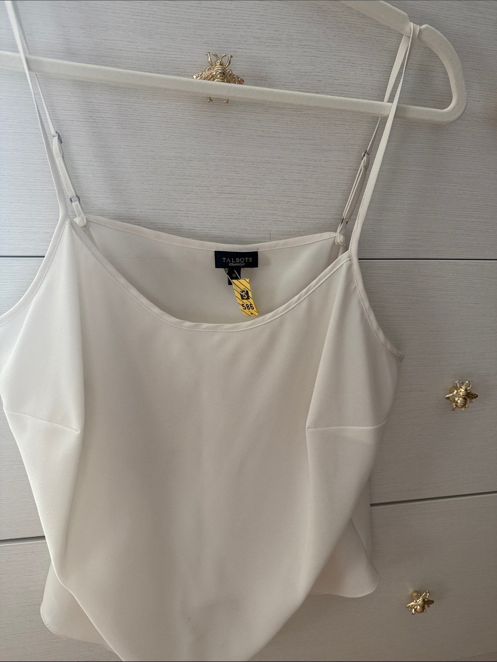 Talbots White Sleeveless Scoop-Neck Shell